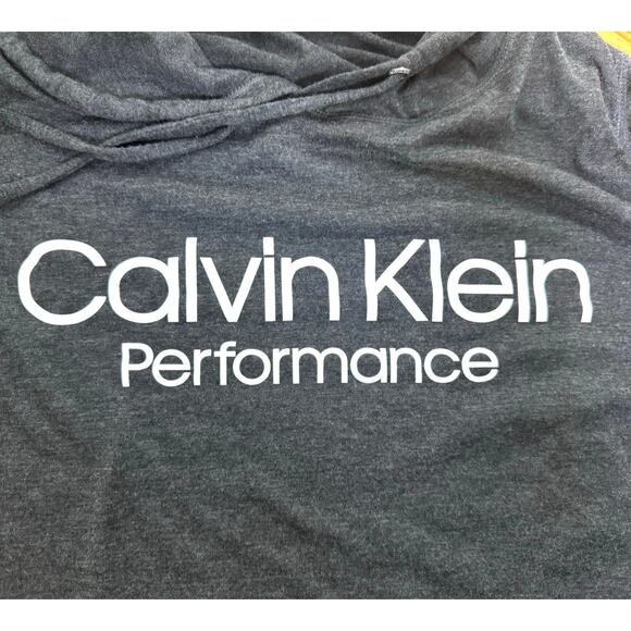 CALVIN KLEIN Performance CK Hooded Long Sleeved Tee. Charcoal Gray. Size XL - Picture 2 of 5